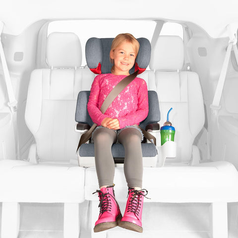 Clek Oobr High Back Booster Seat with Adjustable Headrest, Reclining Design, Latch System, and Retardant - Free Fabric, Mammoth - with | Sold by Uncle Wiener's Wholesale