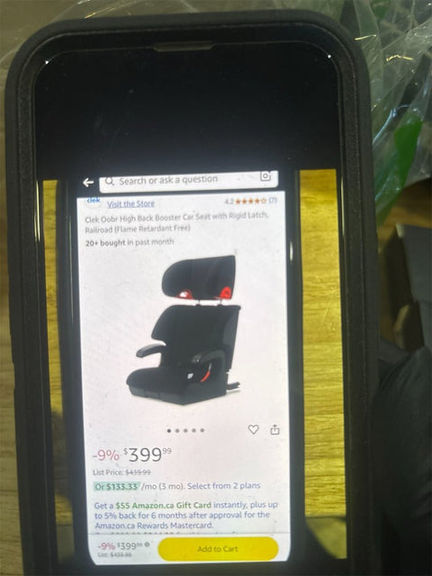 Clek Oobr High Back Booster Seat with Adjustable Headrest, Reclining Design, Latch System, and Retardant - Free Fabric, Mammoth - with | Sold by Uncle Wiener's Wholesale