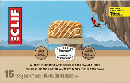 CLIF BAR White Chocolate Macadamia Nut Energy Bars – High Protein Granola Bars, 15 Pack, 1.02 kg - Snack with | Sold by Uncle Wiener's Wholesale