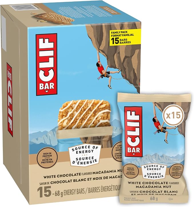 CLIF BAR White Chocolate Macadamia Nut Energy Bars – High Protein Granola Bars, 15 Pack, 1.02 kg - Snack with | Sold by Uncle Wiener's Wholesale