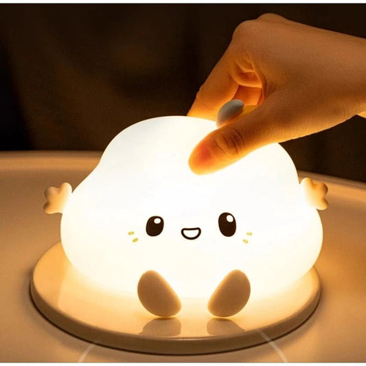 Cloud Silicone Night Light – Rechargeable Cute Cartoon Bedside Lamp with Tap Control, 7 Colors + Warm Light, Soft Squishy Night Lamp for Kids & Bedroom Decor CL7LT - with | Sold by Uncle Wiener's Wholesale