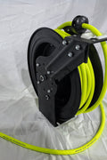 Cold Weather Air Hose Reel – Hybrid 1/2” & 3/8” Retractable Hose Reel for Garage, Shop, or Industrial Use - with 50 FT 1/2" COLD WEATHER | Sold by Uncle Wiener's Wholesale