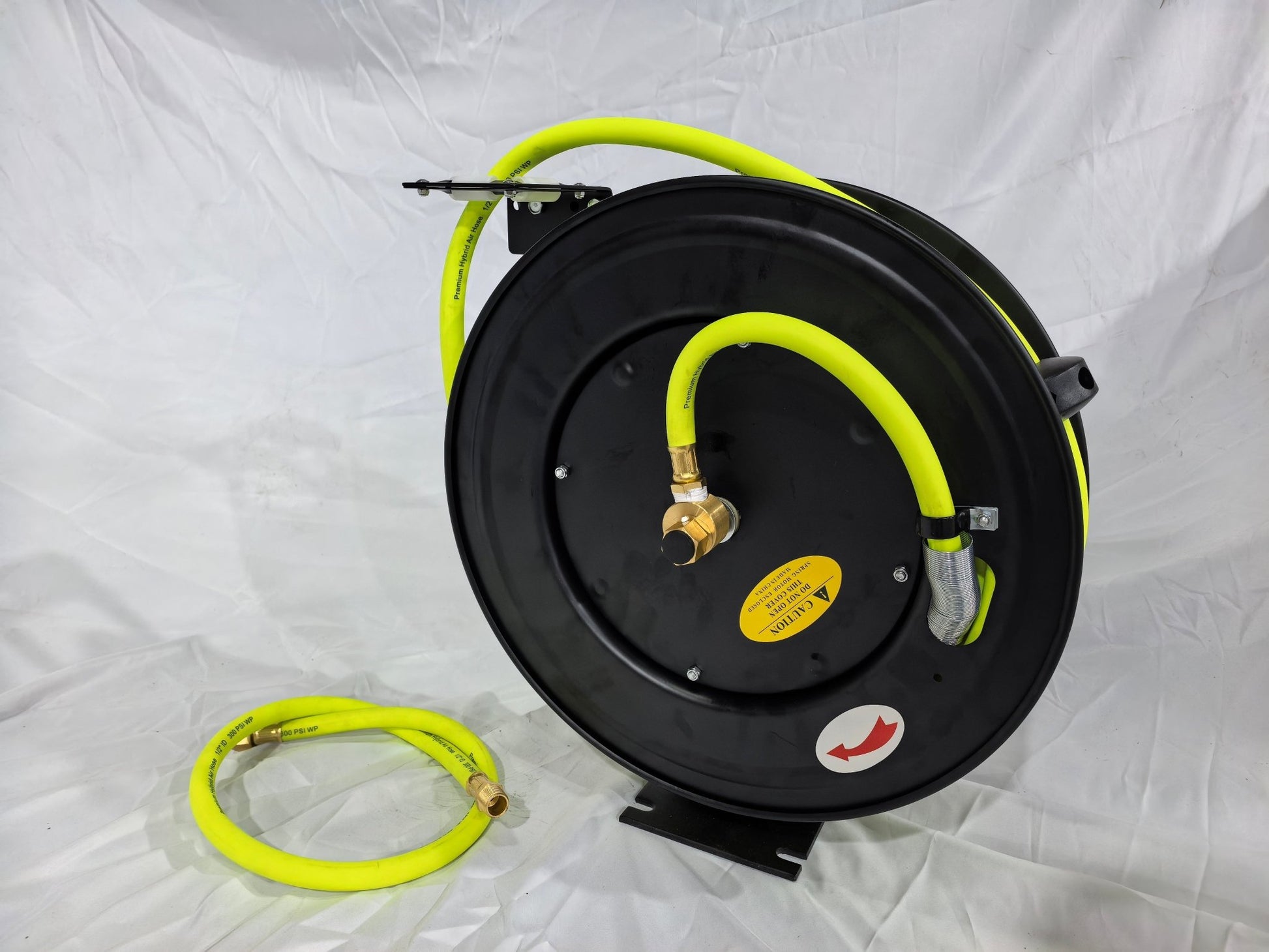 Cold Weather Air Hose Reel – Hybrid 1/2” & 3/8” Retractable Hose Reel for Garage, Shop, or Industrial Use - with 50 FT 1/2" COLD WEATHER | Sold by Uncle Wiener's Wholesale