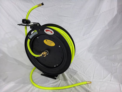 Cold Weather Air Hose Reel – Hybrid 1/2” & 3/8” Retractable Hose Reel for Garage, Shop, or Industrial Use - with 50 FT 1/2" COLD WEATHER | Sold by Uncle Wiener's Wholesale