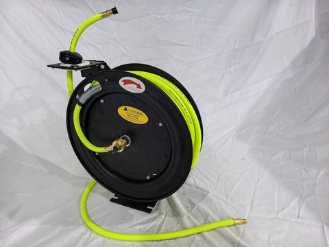 Cold Weather Air Hose Reel – Hybrid 1/2” & 3/8” Retractable Hose Reel for Garage, Shop, or Industrial Use - with 50 FT 1/2" COLD WEATHER | Sold by Uncle Wiener's Wholesale