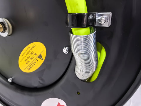 Cold Weather Air Hose Reel – Hybrid 1/2” & 3/8” Retractable Hose Reel for Garage, Shop, or Industrial Use - with 50 FT 1/2" COLD WEATHER | Sold by Uncle Wiener's Wholesale
