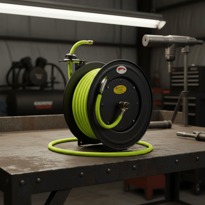 Cold Weather Air Hose Reel | Hybrid 1/2” Retractable Hose Reel for Garage, Shop, or Industrial Use - Shelters & Garages with | Sold by Uncle Wiener's Wholesale