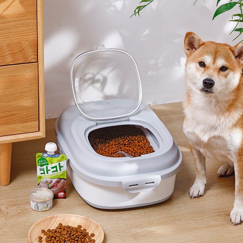 Collapsible Dog Food Storage Container with Lid – Portable Pet Food Bin for Travel & Home | S1338 - with | Sold by Uncle Wiener's Wholesale