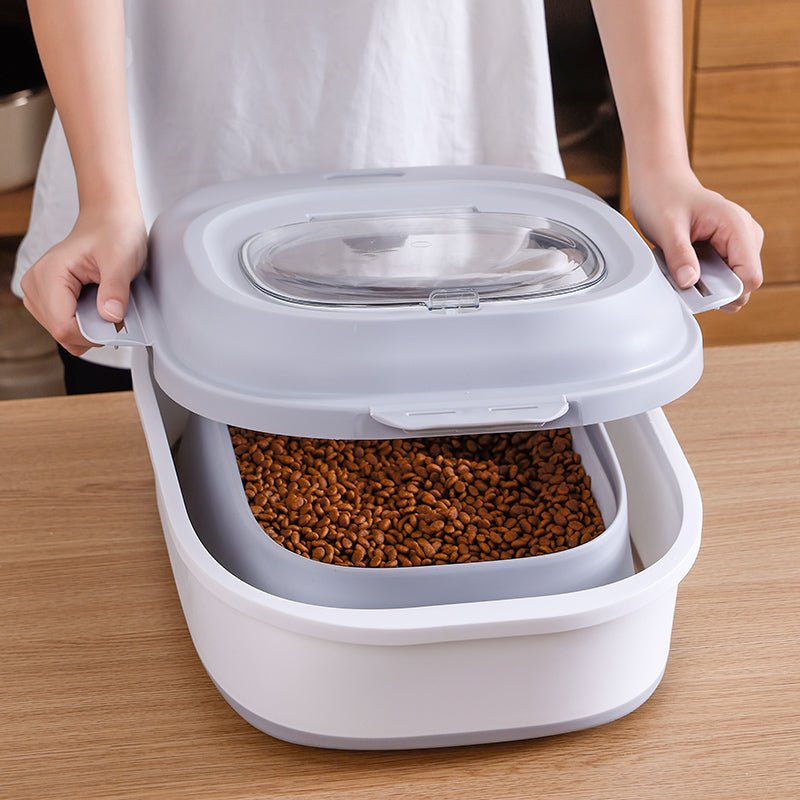 Collapsible Dog Food Storage Container with Lid – Portable Pet Food Bin for Travel & Home | S1338 - with | Sold by Uncle Wiener's Wholesale