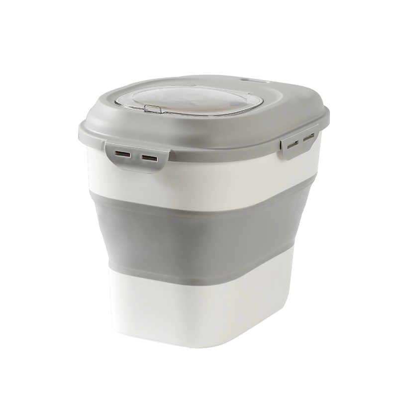 Collapsible Dog Food Storage Container with Lid – Portable Pet Food Bin for Travel & Home | S1338 - with | Sold by Uncle Wiener's Wholesale