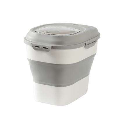 Collapsible Dog Food Storage Container with Lid – Portable Pet Food Bin for Travel & Home | S1338 - with | Sold by Uncle Wiener's Wholesale