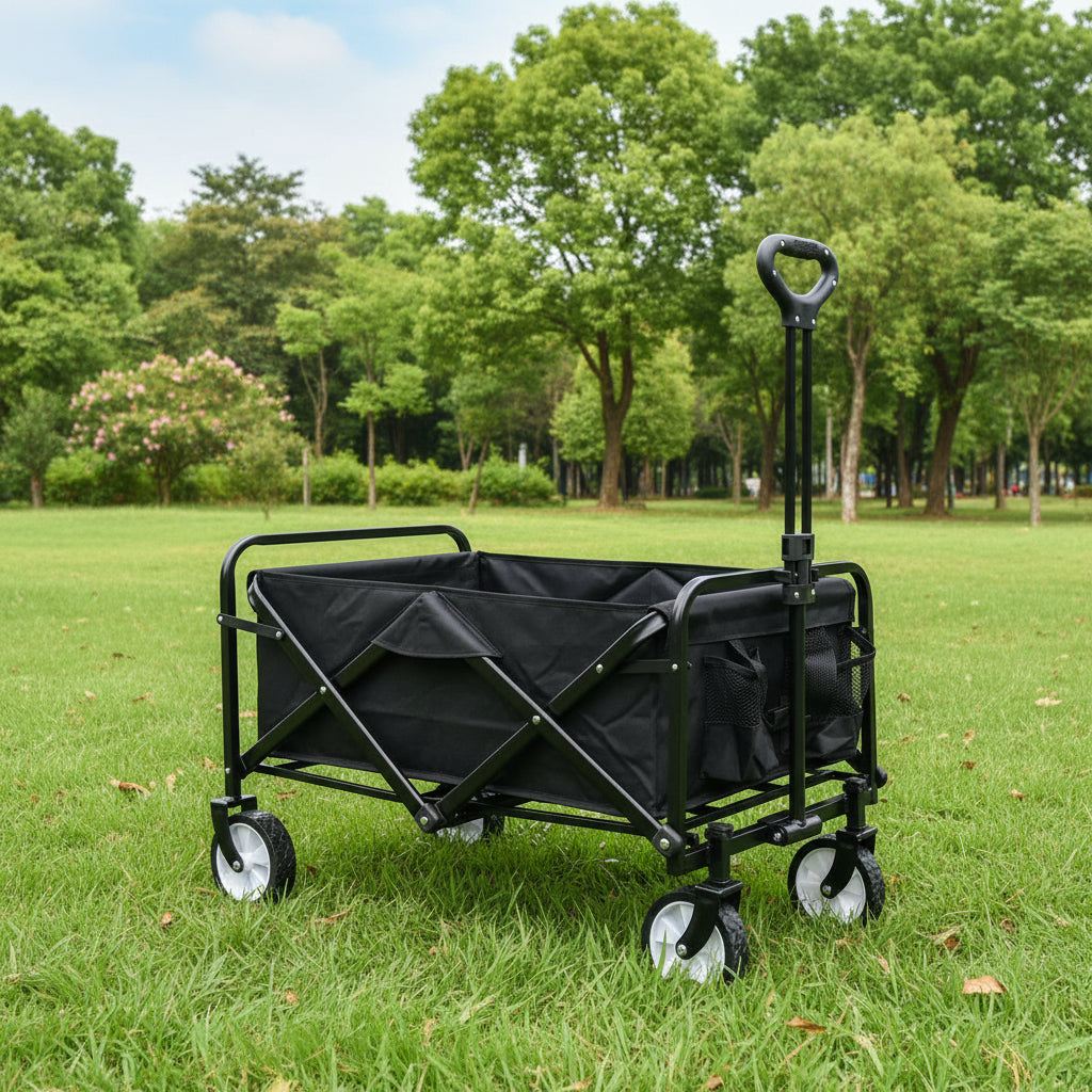 Collapsible Folding Wagon Cart – Heavy - Duty Foldable Utility Wagon AMOTC05 - with | Sold by Uncle Wiener's Wholesale