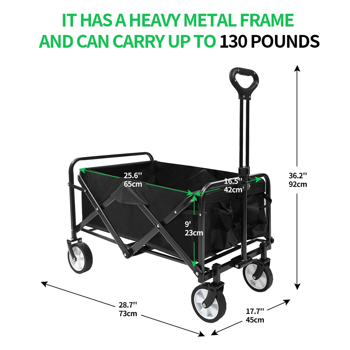 Collapsible Folding Wagon Cart – Heavy - Duty Foldable Utility Wagon AMOTC05 - with | Sold by Uncle Wiener's Wholesale
