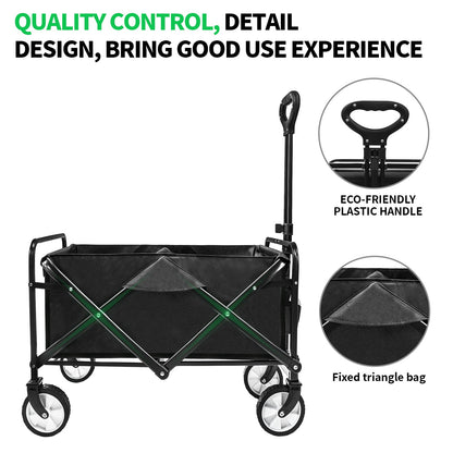 Collapsible Folding Wagon Cart – Heavy - Duty Foldable Utility Wagon AMOTC05 - with | Sold by Uncle Wiener's Wholesale