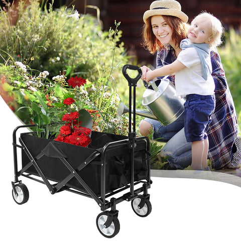 Collapsible Folding Wagon Cart – Heavy - Duty Foldable Utility Wagon AMOTC05 - with | Sold by Uncle Wiener's Wholesale
