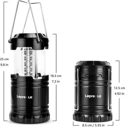 Collapsible LED Camping Lantern 4 - Pack Super Bright Battery Powered Emergency Lights IPX4 Water Resistant 4821L - with | Sold by Uncle Wiener's Wholesale