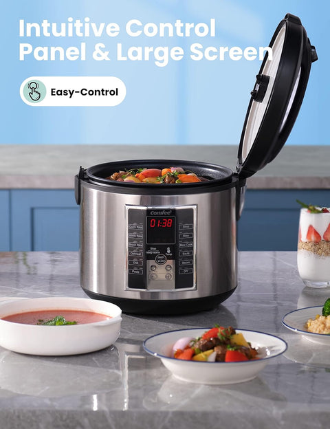 COMFEE' Rice Cooker, Multi Cooker, Stewpot, Saute All in One, 10 Cup Uncooked, 12 Digital Cooking Programs,24 Hours Preset - with | Sold by Uncle Wiener's Wholesale