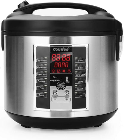 COMFEE' Rice Cooker, Multi Cooker, Stewpot, Saute All in One, 10 Cup Uncooked, 12 Digital Cooking Programs,24 Hours Preset - with | Sold by Uncle Wiener's Wholesale
