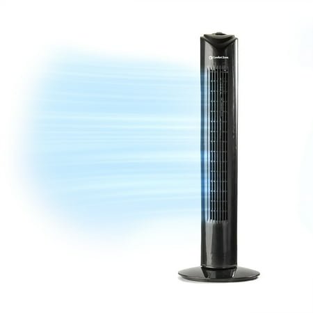 Comfort Zone 32" Oscillating Portable Tower Fan, 3 Speed, 90 Degree Oscillation, Portable Built - in Carry Handle, Quiet Operation, Ideal for Home, Bedroom & Office, CZ12386 - with Black | Sold by Uncle Wiener's Wholesale