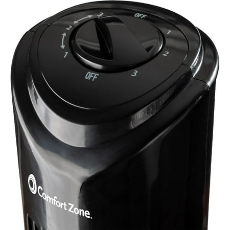 Comfort Zone 32" Oscillating Portable Tower Fan, 3 Speed, 90 Degree Oscillation, Portable Built - in Carry Handle, Quiet Operation, Ideal for Home, Bedroom & Office, CZ12386 - with Black | Sold by Uncle Wiener's Wholesale