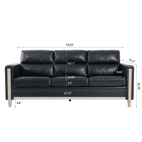 Comfortable 79.5″ Solid Wood Three - Seater Sofa – Model 9520A60MID9 - with | Sold by Uncle Wiener's Wholesale