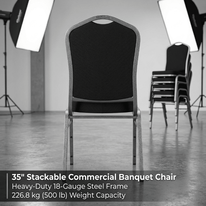 Commercial Banquet Chair – Stackable Wedding, Church & Event Seating - Furniture with Red Dot | Sold by Uncle Wiener's Wholesale
