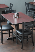 Commercial bar height table and chairs setup for restaurants and cafés
