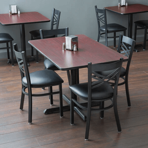 Commercial bar height table and chairs setup for restaurants and cafés