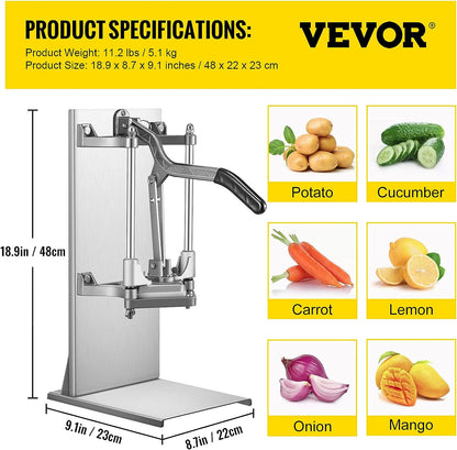 Commercial French Fry Cutter with 4 Blades – Heavy - Duty Stainless Steel Potato Cutter 8QCJDGN - with | Sold by Uncle Wiener's Wholesale