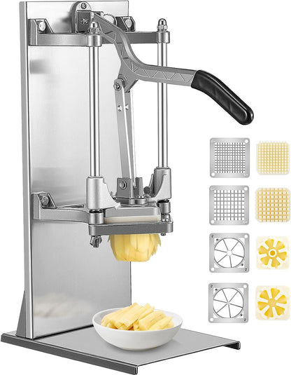 Commercial French Fry Cutter with 4 Blades – Heavy - Duty Stainless Steel Potato Cutter 8QCJDGN - with | Sold by Uncle Wiener's Wholesale