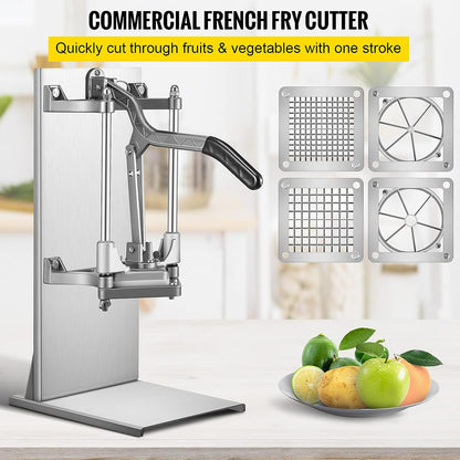 Commercial French Fry Cutter with 4 Blades – Heavy - Duty Stainless Steel Potato Cutter 8QCJDGN - with | Sold by Uncle Wiener's Wholesale