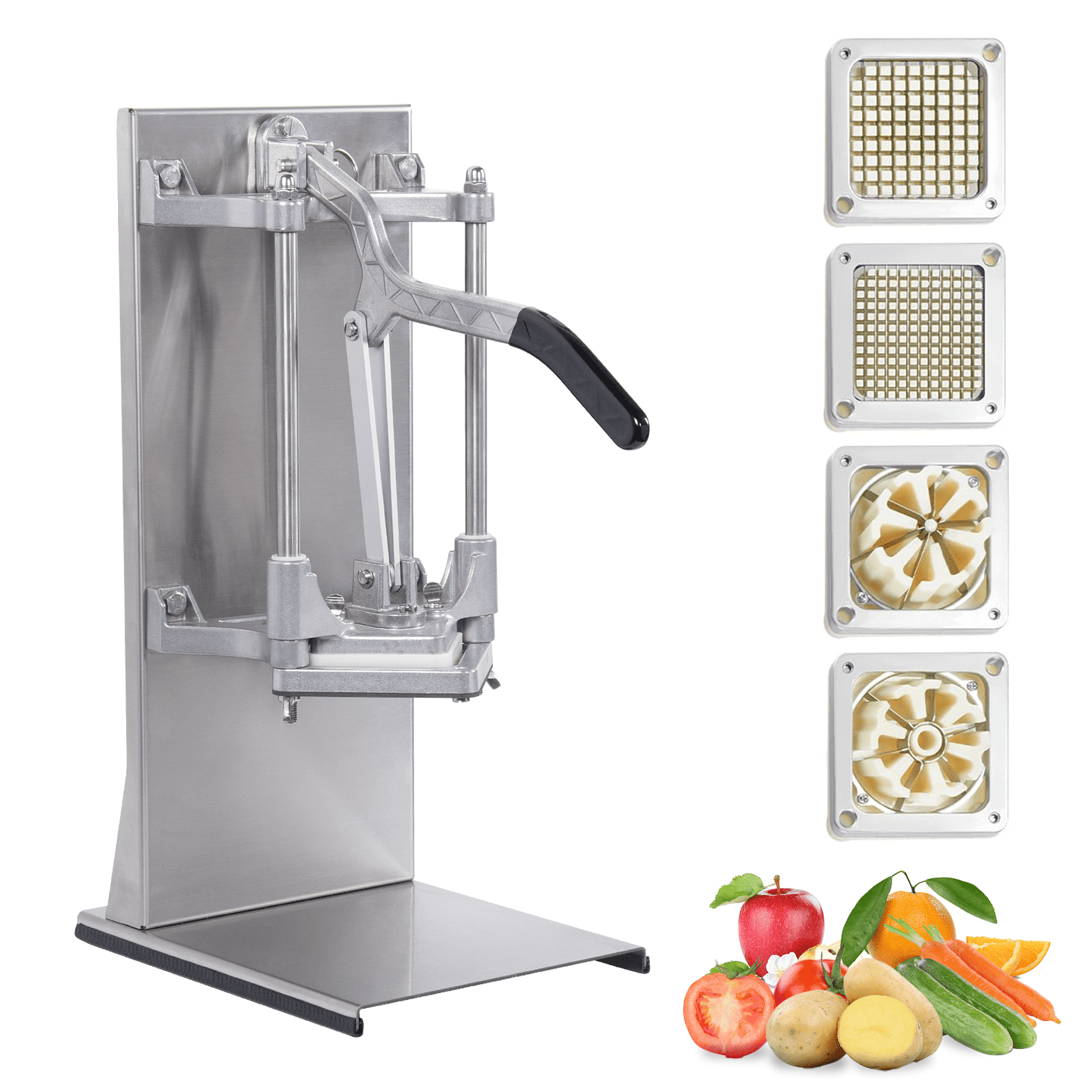 Commercial French Fry Cutter with 4 Blades – Heavy - Duty Stainless Steel Potato Cutter 8QCJDGN - with | Sold by Uncle Wiener's Wholesale