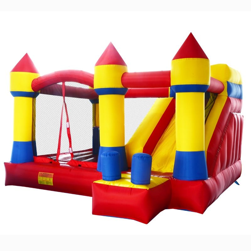 Commercial Grade Inflatable Bouncy Castle with Slide & Blower – 13.1' × 12.5' – 6037 - with | Sold by Uncle Wiener's Wholesale