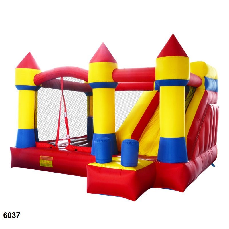 Commercial Grade Inflatable Bouncy Castle with Slide & Blower – 13.1' × 12.5' – 6037 - with | Sold by Uncle Wiener's Wholesale