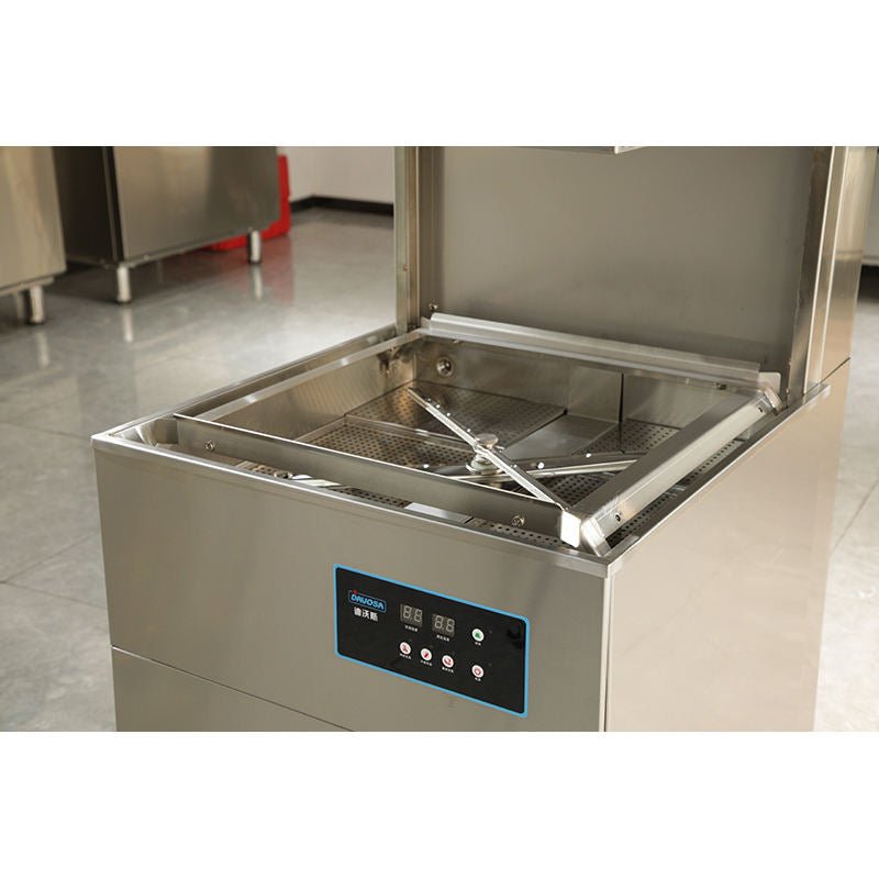 Commercial Hood Stainless Dishwasher restaurant – High Temp, 60 Racks Hour, Digital Controls, Stainless Steel DXEG400 - General Equipment with | Sold by Uncle Wiener's Wholesale