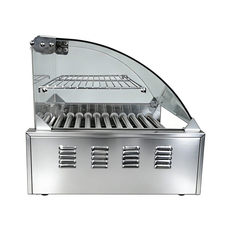 Commercial Hot Dog Roller Grill with Bun Warmer – Dual Temp 5/7/11 Roll Stainless Steel 110V 68450S - with 7 Roll (Mid Size) | Sold by Uncle Wiener's Wholesale