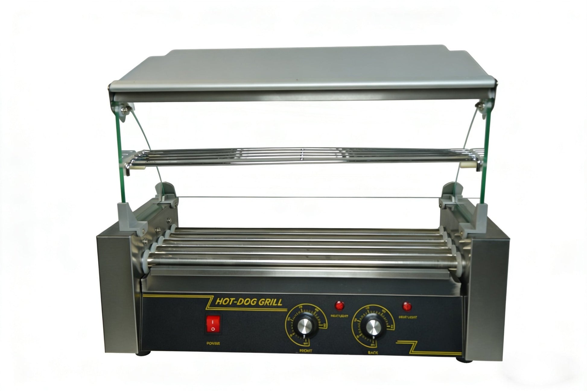 Commercial Hot Dog Roller Grill with Bun Warmer – Dual Temp 5/7/11 Roll Stainless Steel 110V 68450S - with 7 Roll (Mid Size) | Sold by Uncle Wiener's Wholesale