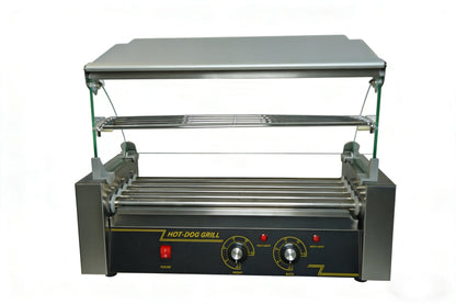Commercial Hot Dog Roller Grill with Bun Warmer – Dual Temp 5/7/11 Roll Stainless Steel 110V 68450S - with 7 Roll (Mid Size) | Sold by Uncle Wiener's Wholesale