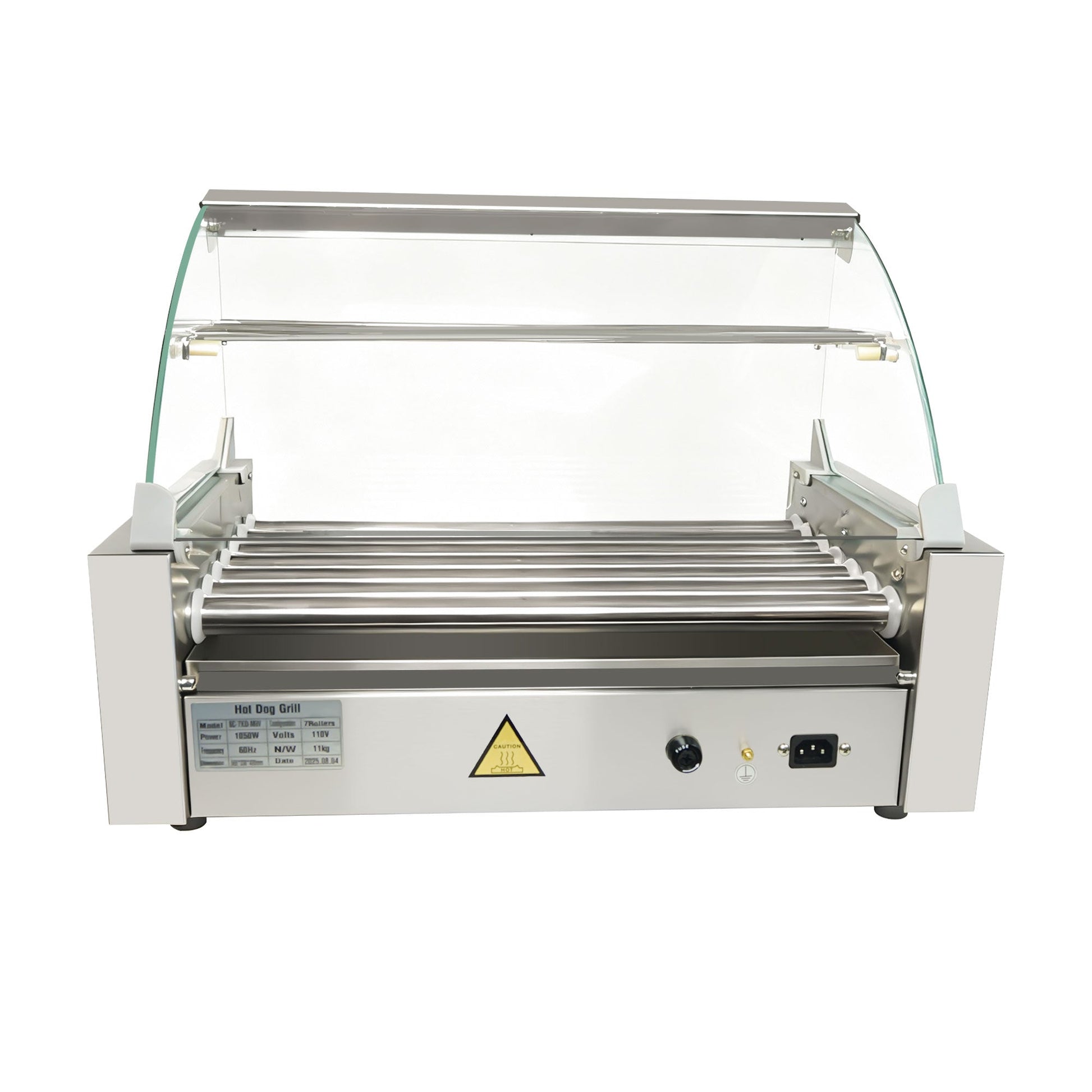 Commercial Hot Dog Roller Grill with Bun Warmer – Dual Temp 5/7/11 Roll Stainless Steel 110V 68450S - with 7 Roll (Mid Size) | Sold by Uncle Wiener's Wholesale