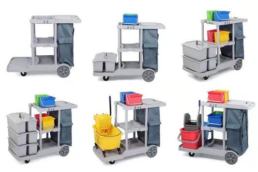 Commercial Janitorial Cleaning Cart with Bag and Tool Holders – UP0871 - with | Sold by Uncle Wiener's Wholesale