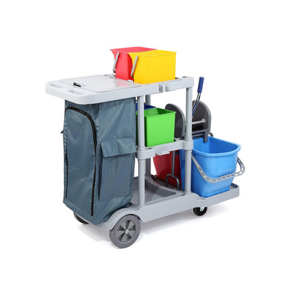 Commercial Janitorial Cleaning Cart with Bag and Tool Holders – UP0871 - with | Sold by Uncle Wiener's Wholesale