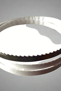 Main view of stainless steel meat and bone cutting saw machine

Compact commercial meat saw for kitchen or butcher use

Electric bone saw with sliding tray and safety guard

Replacement blade for commercial bone saw machine

Close-up of saw handle and stainless construction