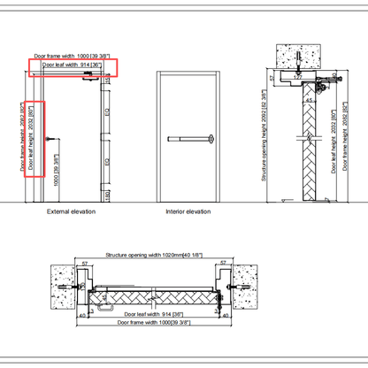 Commercial Steel Door with UL Hardware Panic Bar: Fire Rated 36x80 and 36x84 Right and Left Hand Outswing - General Equipment with Left Hand Outswing Full Hardware Package | Sold by Uncle Wiener's Wholesale