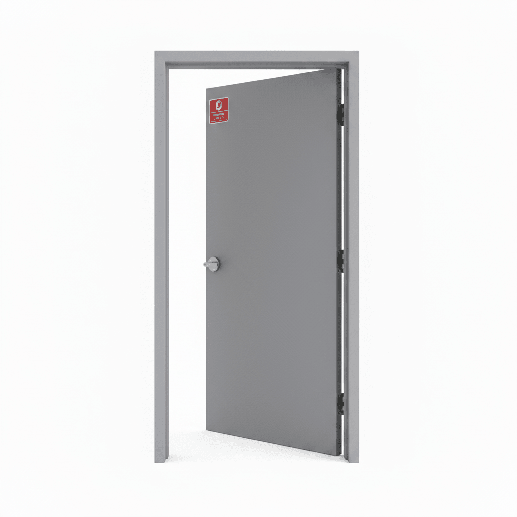 Commercial Steel Door with UL Hardware Panic Bar: Fire Rated 36x80 and 36x84 Right and Left Hand Outswing - General Equipment with Left Hand Outswing Full Hardware Package | Sold by Uncle Wiener's Wholesale