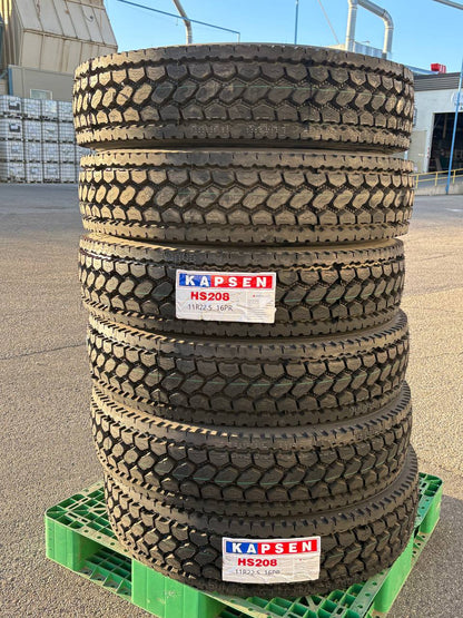 Commercial Truck & Bus Tires – DOT Approved TBR, 11R22.5, 295/75R22.5, 11R24.5 by Kapsen & Zwart - TBR (Truck & Bus Radial) Commercial Tire with KAPSEN DRIVE OPEN HS207 | Sold by Uncle Wiener's Wholesale