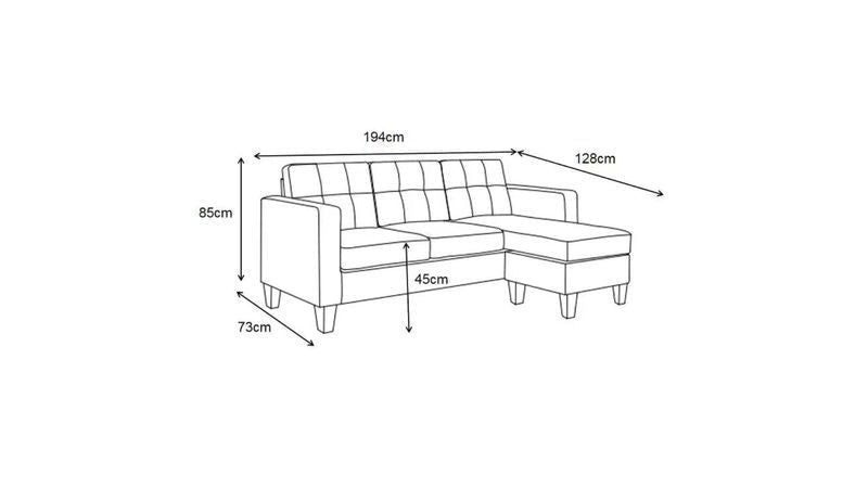 Compact L-Shaped Sectional Sofa with Ottoman – Reversible Chaise, Dark Gray or Black BT2628 - with Black | Sold by Uncle Wiener's Wholesale