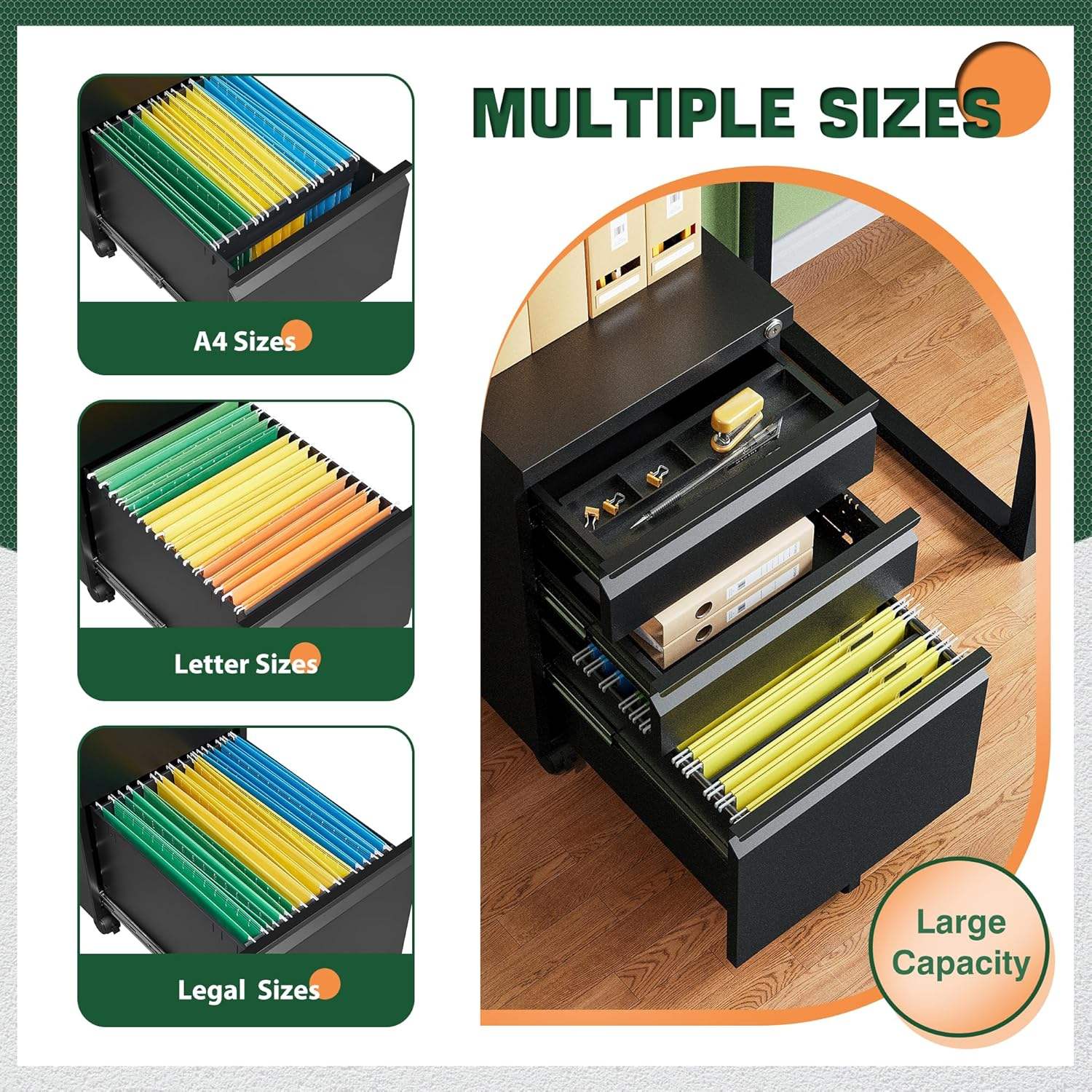 Compact Steel Storage Cabinet 14.7″ × 17.3″ × 24″ Pre - Assembled Utility Cabinet Black YCGS01 - with | Sold by Uncle Wiener's Wholesale