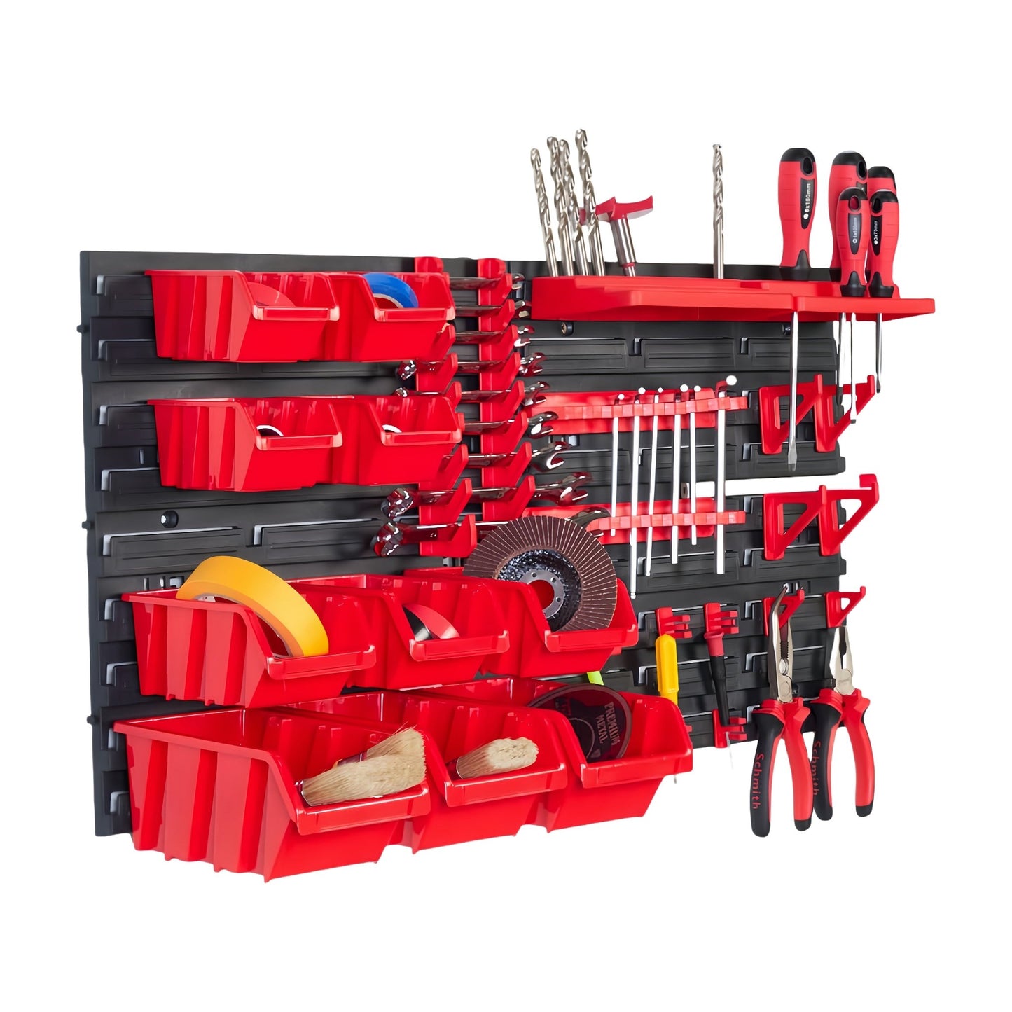 Compact Workshop Tool Organizer – 30.7″ x 30.7″, 36 - Piece Wall Storage with Hooks & Trays PST2319 - with | Sold by Uncle Wiener's Wholesale