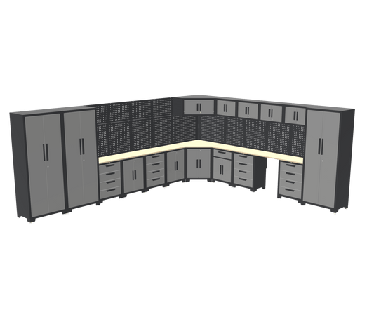 Complete Garage Storage Cabinet Combo – Tool Box System KN206901 | Workshop Solution - with | Sold by Uncle Wiener's Wholesale