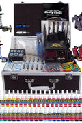Complete Tattoo Kit with 4 Pro Machine Guns – 54 Color Ink Set, Power Supply, Accessories & Case – Professional Tattoo Equipment TK456 - with | Sold by Uncle Wiener's Wholesale